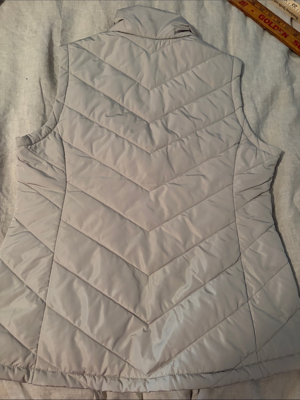 Light Gray and Black Quilted Women's Puffer Vest - 2 Vests - Picture 7 of 13